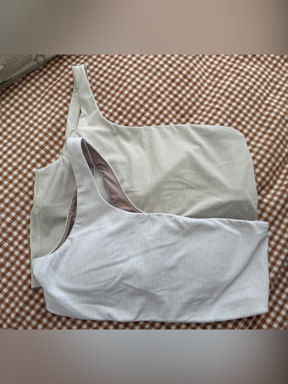 Lululemon Ribbed Sports Bra Bundle in Light Gray and Beige
